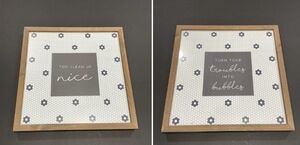 Bathroom Wall Decor Set “You Clean Up Nice” & “Turn Your Troubles Into Bubbles”